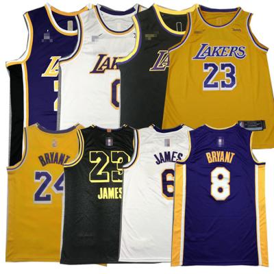 China Wholesale Laker 24# Kobe Bryant Basketball Uniforms Best Quality Breathable Embroidered Basketball Tank Top Shirt Vests For Men for sale