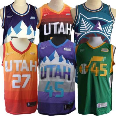 China Breathable Purple White John 12 Stockton Karl 32 Malone Donovan 45 Mitchell Jazz Basketball Mens Utah Singlet Jerseys for sale