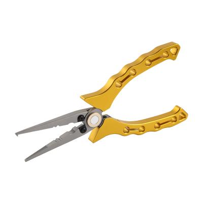 China Durable Saltwater Fishing Multi Tool Split Ring Braid Cutter Fish Hook Remover Aluminum Fishing Pliers for sale