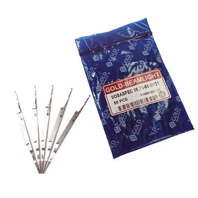 China VOSASPEC 89.75-55 G021 textile gold-beamlight flat knitting needle for 14G transfer needle for sale