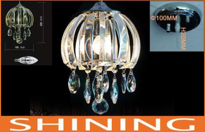 China E14 * luz de cristal 220V do pendente 1pcs dourado para a iluminação home à venda