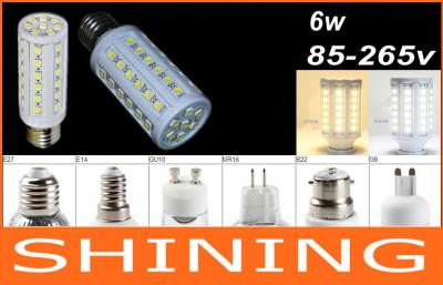 China 6W 650Lm LED Corn Light Bulb Non Glare , 220V 44 pcs SMD 5050 LED for sale