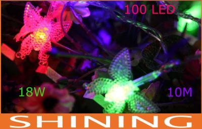 China Waterproof LED String Lights Butterfly Shape , RGB Decoration Light for sale