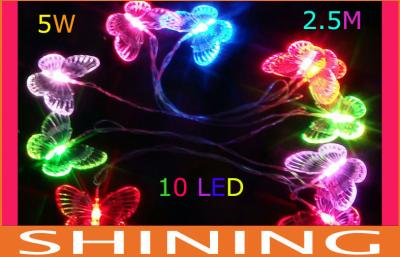 China High Bright 4.5V Outdoor LED String Light Battery Operated Multicolor Butterfly Shape for sale