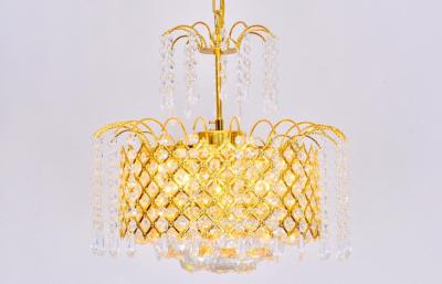 China ROHS Approved Golden Pendant Crystal Light E14 * 4pcs Light Source for sale