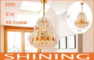 China 220V Warm White Pendant Crystal Light , K9 Crystal Chandelier Lights for sale