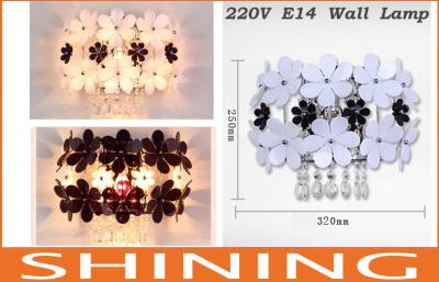 China Dark Purple K9 Crystal Wall Light , E14 * 1pcs Lighting Fixture for sale