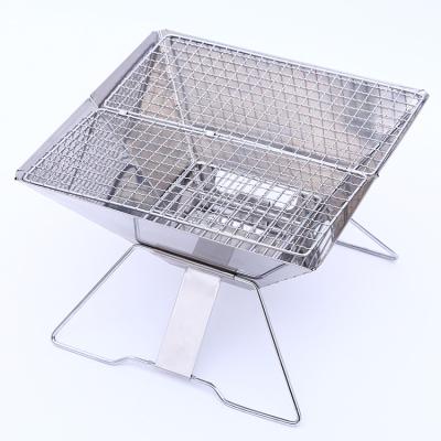 China Wholesale Easily Cleaned Camping Picnic Folding Stainless Steel Balcony BBQ Grill Charcoal BBQ Grill For Outdoor for sale