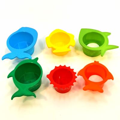 China Bath Toys Cute Funny Sea Animal Educational Toys Stacking Cups Stacker Toys For Toddlers Baby ER-TG005 for sale