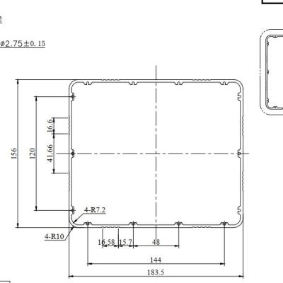 China Aluminum Radiator Extrusion Battery Housing Aluminum Profile With CNC And Silkscreen Logo for sale