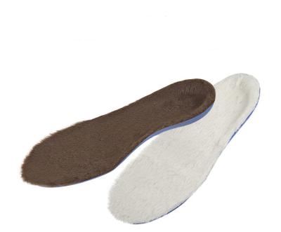 China Soft Comfortable Shoe Insoles With Sweat Absorption PU Insoles Rabbit Fur For Warm Winter for sale