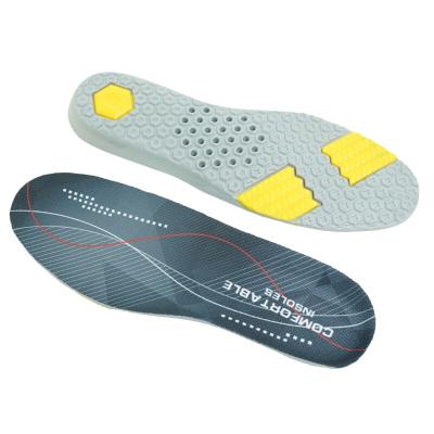 China Fabric +PU Printing Customized Fabric Elastic Comfort Sports Soft Foot Insoleer Printing Orthotic Insole for sale