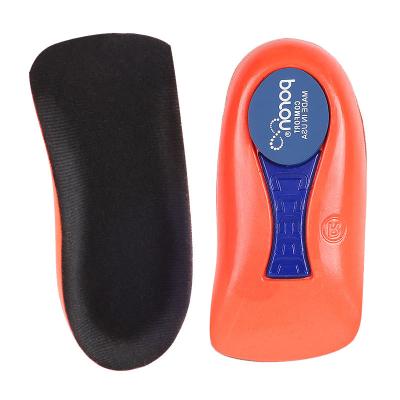 China Velvet+PU+PORON+Alf Arch Support Orthopedic Insoles GEL High Quality Custom Flat Foot Corrector 3/4 Insole Pad for sale