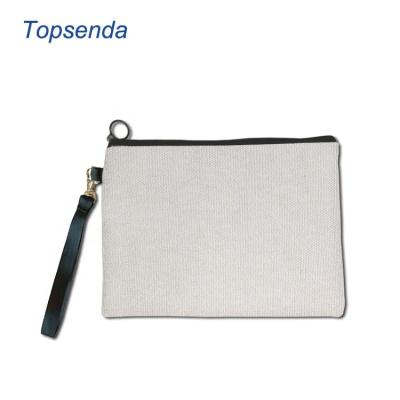 China Wholesale Custom Cosmetic Bag Canvas Sublimation Wristbands Empty Polyester Makeup Canvas Bag for sale