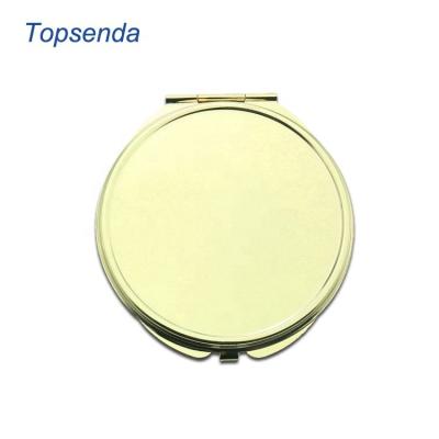 China Heart Shaped Round Heart Shaped Color Compact Mirror Sublimation Cosmetic Mirror Gold Square Personalized Cosmetic Blank for sale