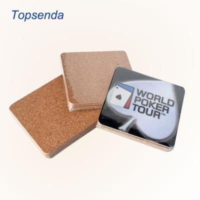 China Durable 4mm Thick Cork Backed Wood MDF Coaster Custom Sublimation Printing Blank for sale