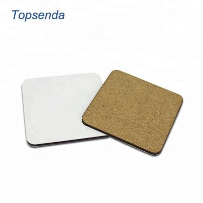 China Sustainable Hot Sale Niche MDF Cork Sublimation Coaster for sale