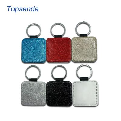 China For Round Rectangle Sublimation Square Heart Leather Keychains for sale