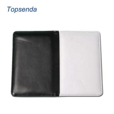 China Blank White PU Card Case Polyester Sublimation Leather Passport Cover for sale