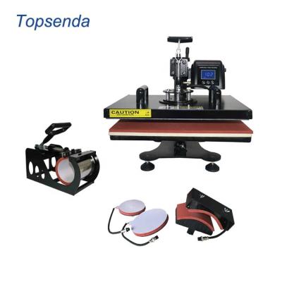 China Label / Sublimation Printer For Mugs / Mugs / Hats / T-shirts Printing 5 Combo In 1 Heat Press Machine for sale