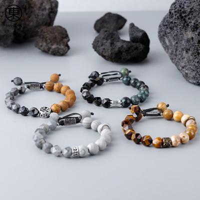 China S0601 JIANDONG 10mm High Quality Casual/Sporting Natural Stone Hand-Beaded Agate Beaded Bracelets Fashionable Man Bracelet For Men for sale