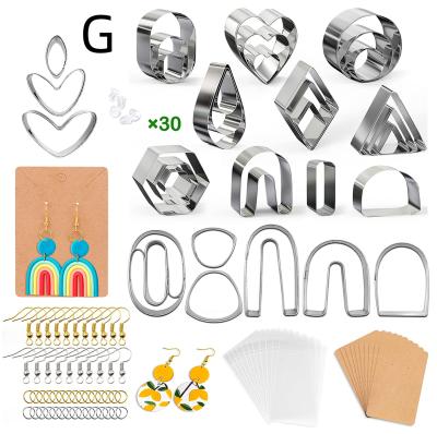 China TRENDY 133pcs DIY Stainless Steel Polymer Clay Earring Cutter Earring Making Mold For Ceramic Biscuit for sale