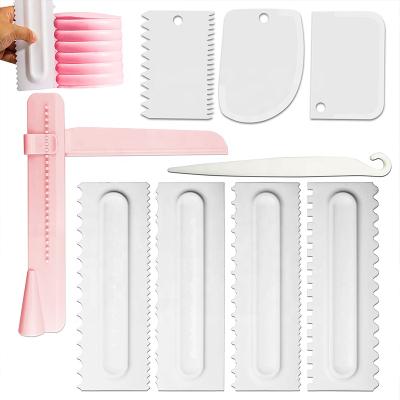 China New Design 9pcs Viable Cake Decorating Tool Kit Cake Scraper Cake Spatula for sale