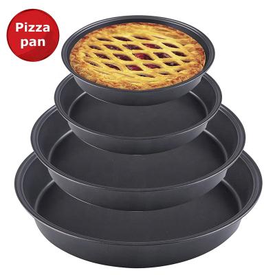 China 6/7/8/9 Inch Hot Selling Food Grade Carbon Steel Metal Metal Cake Pizza Nonstick Coating Baking Pan for sale