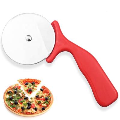 China Factory Viable Professional Supplier Customized Logo Stainless Steel Blade Plastic Handle Pizza Cutter for sale