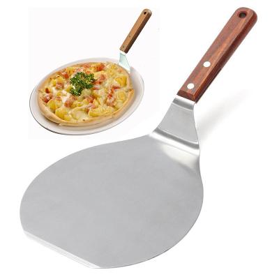 China Viable Choice Material Stainless Steel Blade Pizza Shovel Pizza Tool Pancake Transfer Shovel With Wooden Handle for sale