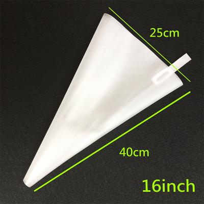 China Good Viable Quality 16 Inch Silicone TPU Pastry Piping Bag Cake Icing Bag Decorating White Color for sale