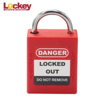 China Plastic Padlock 4mm Diameter 16mm Length Stainless Steel Shackle Safety Padlock for sale