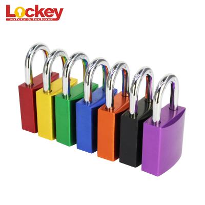 China Work Safety Lockout Padlock Security Colored Aluminum Padlock Red Lock Anodized Solid Lockout Padlock Keys Bulk for sale