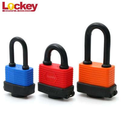 China Waterproof& Security Dustproof Laminated Padlock Custom Length Shackle Waterproof Dustproof Padlock Lock for sale