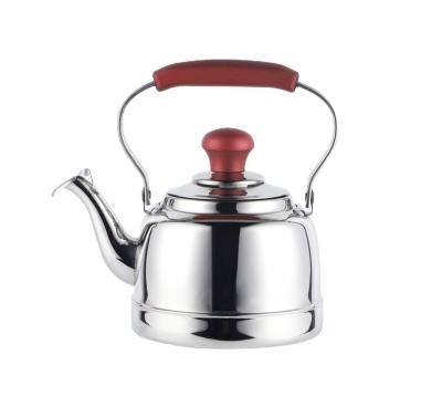 China Sustainable Wholesale Portable Non-electric Stainless Steel Whistling Tea Kettle With Flat Bottom for sale