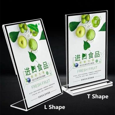 China Acrylic restaurant customized shape clear clear menu display acrylic rack for sale