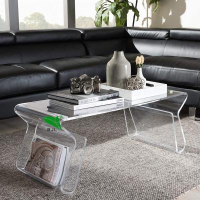 China Custom Clear Acrylic Coffee Table Center Table (Size) Adjustable Modern Simple Living Room Furniture for sale