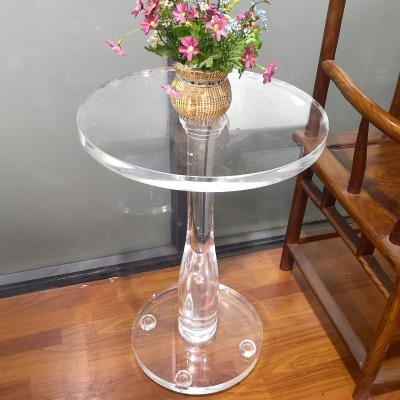 China Delicate and soft transparent round acrylic table top dining table (others) adjustable restaurant furniture for sale