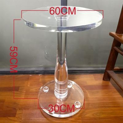 China (Others) Adjustable Living Room Furniture Round Chinese Clear Acrylic Tea Side Tables for sale