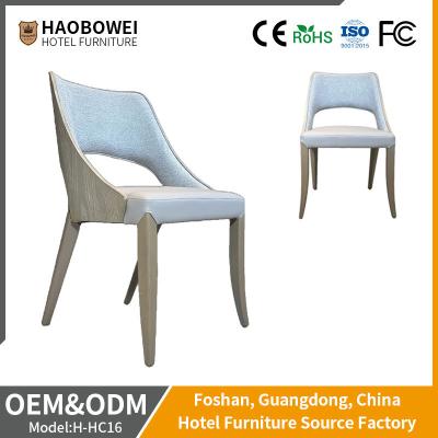 China Solid Wood Leather Fabric Chair for Dining Room Hotel Furniture Customizable Durable for sale