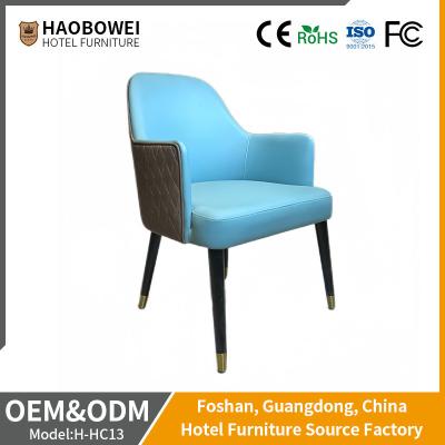 China Hotel Furniture Modern Solid Wood PU Leather Chair with 1 Seater and Ash Wood Frame for sale