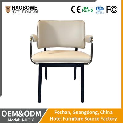 China Medium Back Armrest Restaurant Hotel Dining Chair Leather Carver Customized for sale