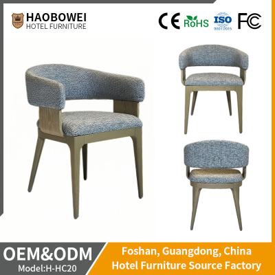 China Solid Wood Fabric Chair for Dining Room Customized Ash Wood Frame Hotel Furniture for sale