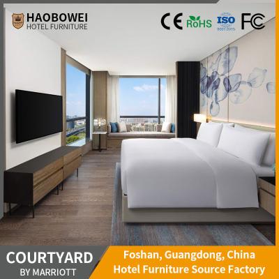 China Marriott Modern Luxury Hotel Standard King Size Bedroom Set Headboard Customization for sale