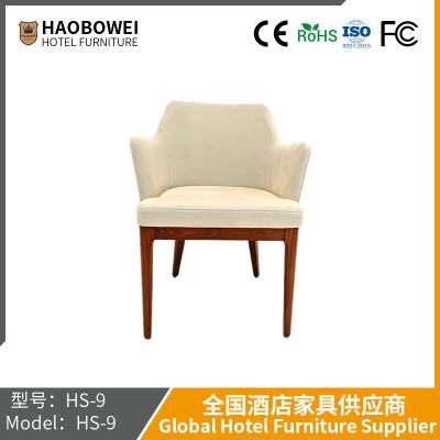 China Haobowei Simple Light Luxury Commercial Solid Wood Designer Waist Hollowed Back Dining Chair Home Hotel Dining Chair for sale