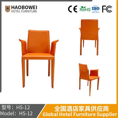 China Nordic Saddle Leather Dining Chair Modern Luxury Simple Scratch Resistant Coffee Chair Internet Red Dining Table Chairs for Home Use for sale