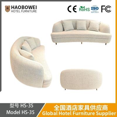 China                    Modern Italian Minimalist Sofa for Small-Sized Living Room and Reception Area. White Cream Style Curved Sofa Made of Cat Scratch-Resistant Leather Cloth.              for sale