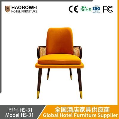 China                    Haobowei Western Restaurant Solid Wood Wicker Sofa Theme Restaurant Tea Restaurant Hot Pot Store Commercial Coffee Shop Chair              for sale