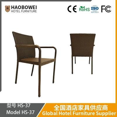 China Modern Simple Rattan Woven Table And Chair Outdoor Garden Rattan Chair Waterproof And Sunscreen Hotel Coffee Table Combination Outdoor Rattan Woven Table for sale