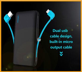 중국 2014 높은 quelity 힘 은행은, 4500mah 붙박이 usb 힘 은행에 케이블을 답니다 판매용